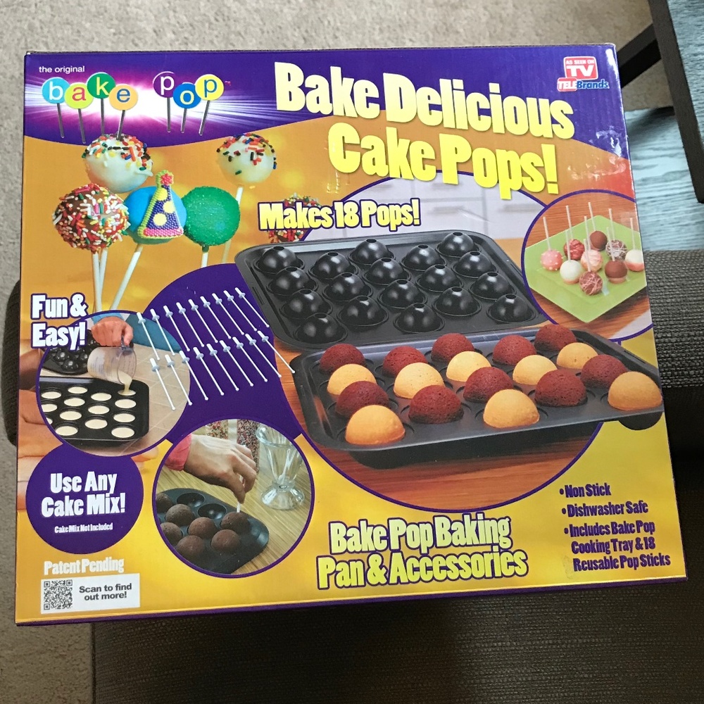 Cake Pop As Seen On TV Bake Pop Baking Pan & Accessories Makes 18 Pops